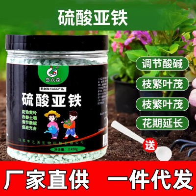 硫酸亚铁花肥料栀子花茶花杜鹃月季防黄叶盆栽营养土壤调酸水溶肥